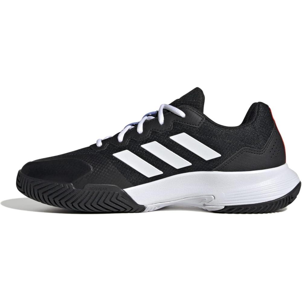 imageadidas Mens Gamecourt 2 Tennis ShoesCore Black Ftwr White Solar Red