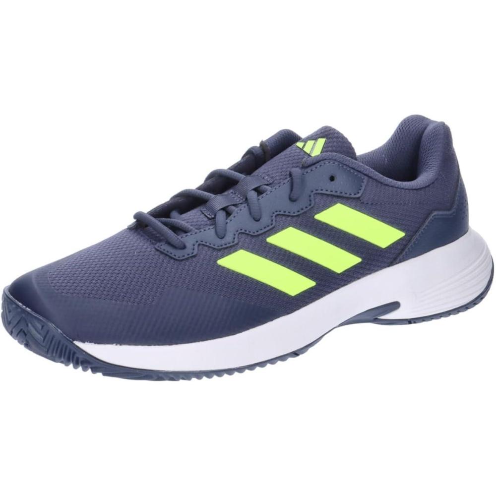 imageadidas Mens Gamecourt 2 Tennis ShoesShadow Navy Lucid Lemon Core White
