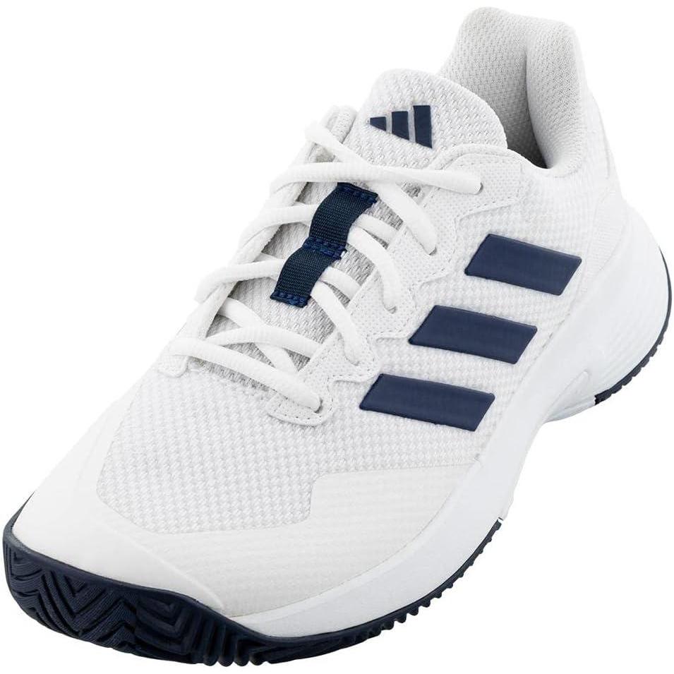 imageadidas Mens Gamecourt 2 Tennis ShoesWhiteTeam Navy BlueWhite