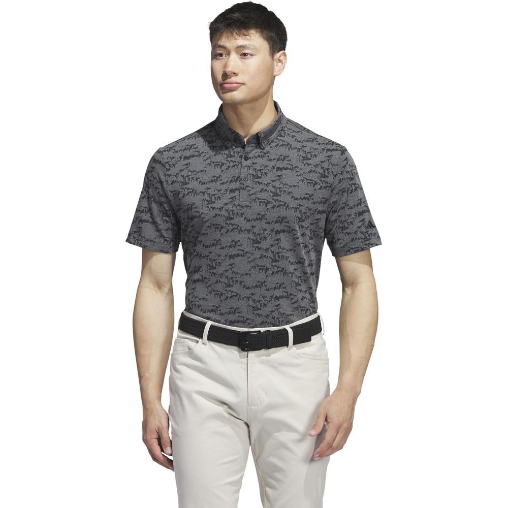 imageadidas Mens GoTo Printed Golf Polo ShirtBlack