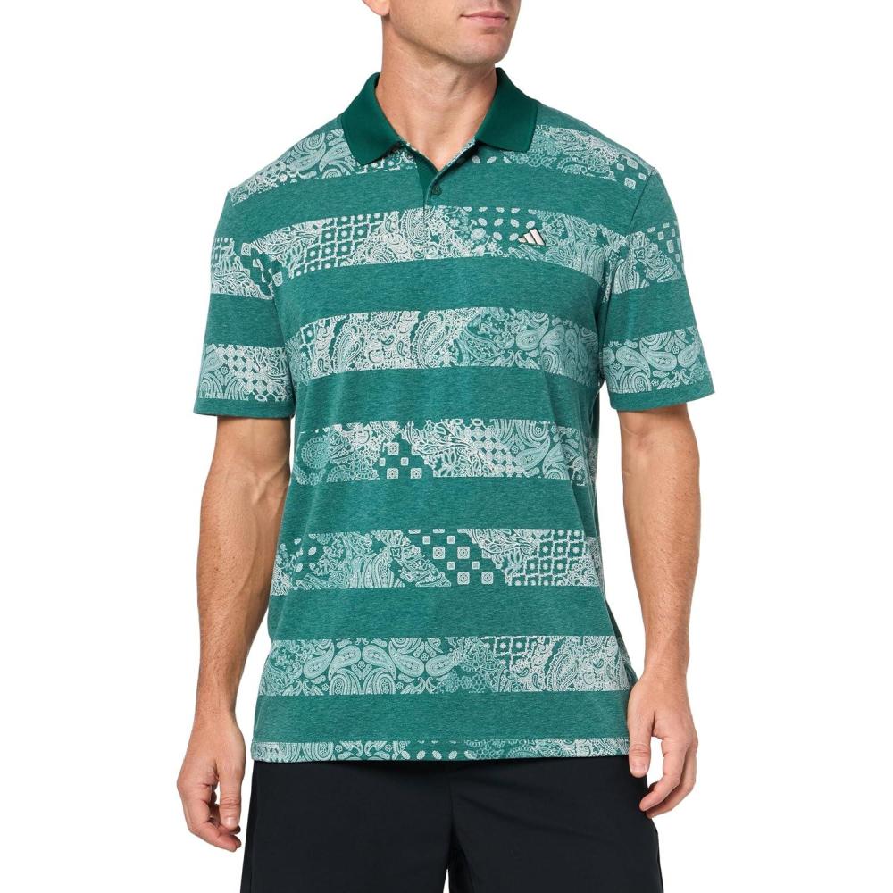 imageadidas Mens GoTo Printed Golf Polo ShirtCollegiate Green