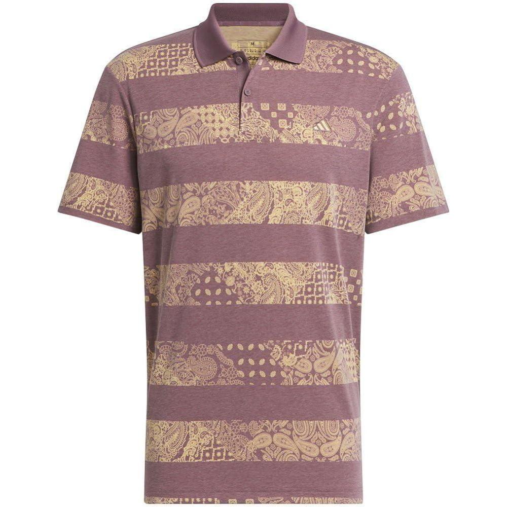 imageadidas Mens GoTo Printed Golf Polo ShirtShadow Fig Melange