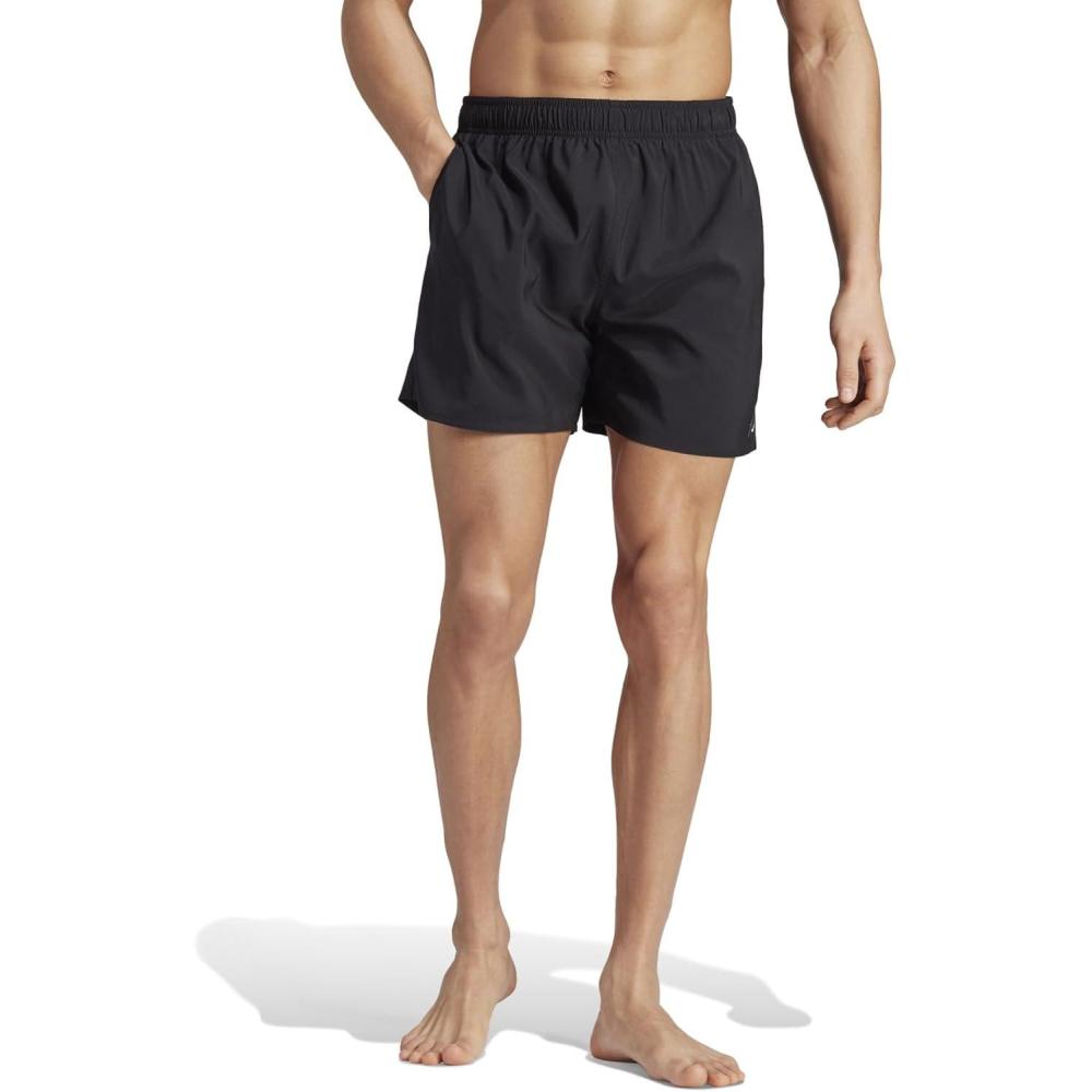 imageadidas Mens Solid Classics Short Length Swim ShortsBlackLucid Lemon