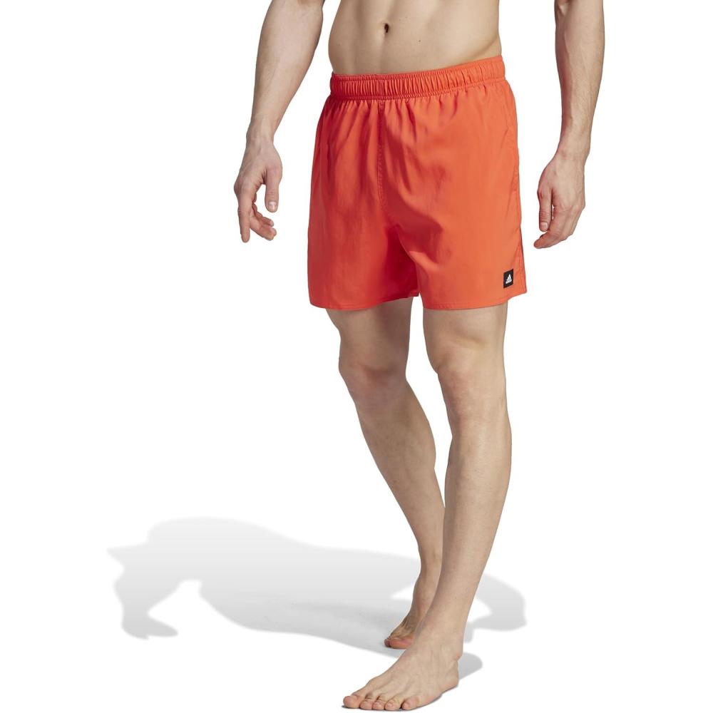 imageadidas Mens Solid Classics Short Length Swim ShortsBright RedLucid Lemon