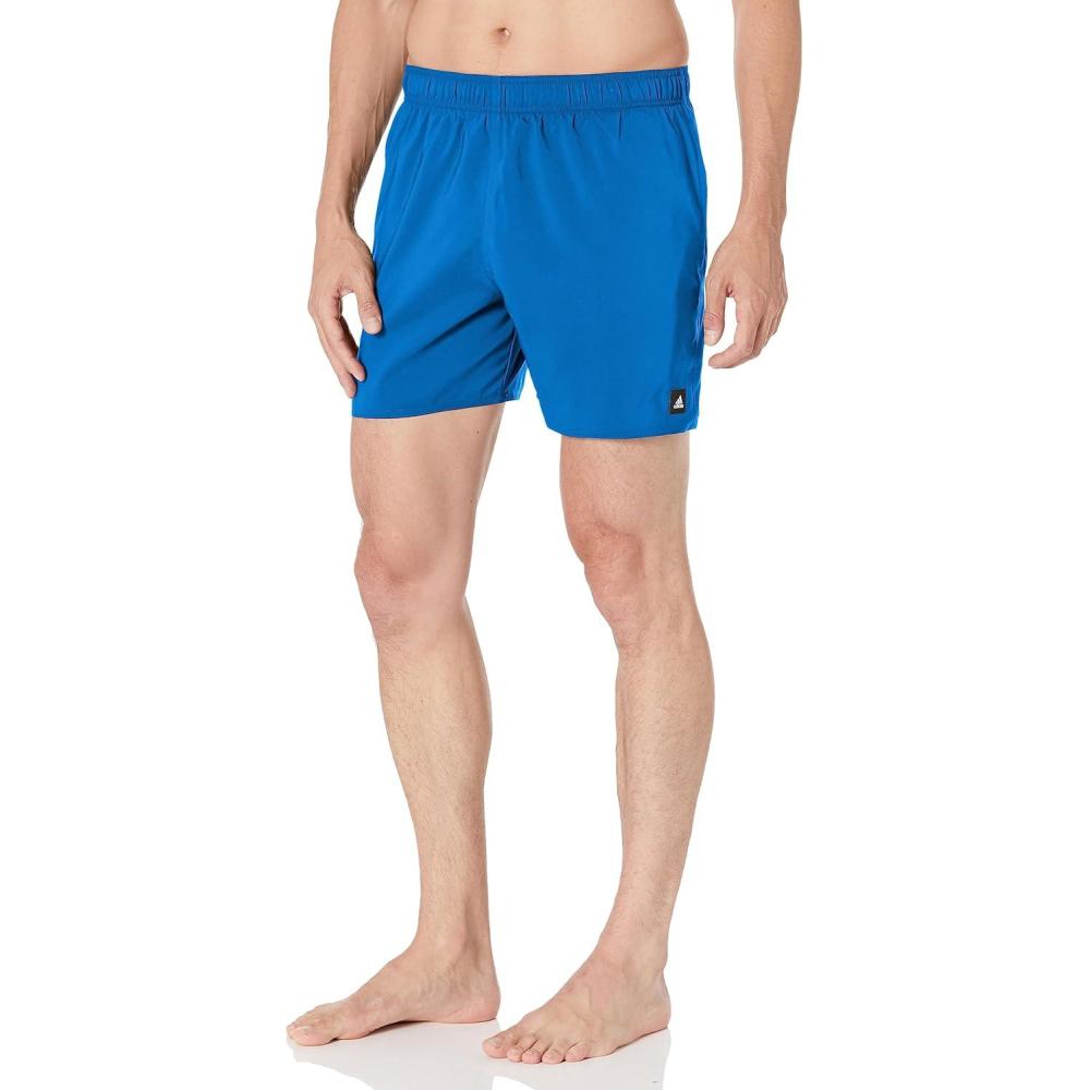 imageadidas Mens Solid Classics Short Length Swim ShortsBright RoyalLucid Lemon