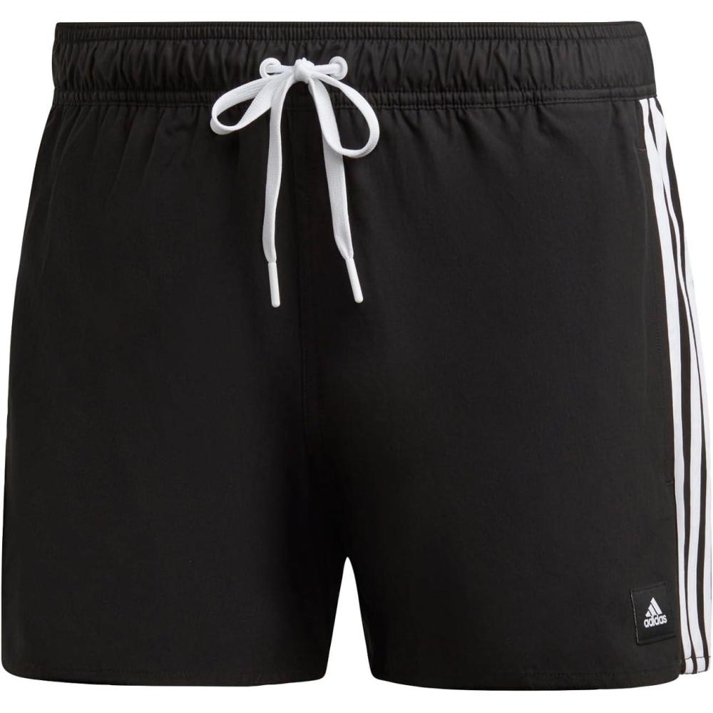 imageadidas Mens Standard 3Stripes Classics Swim ShortsBlackWhite
