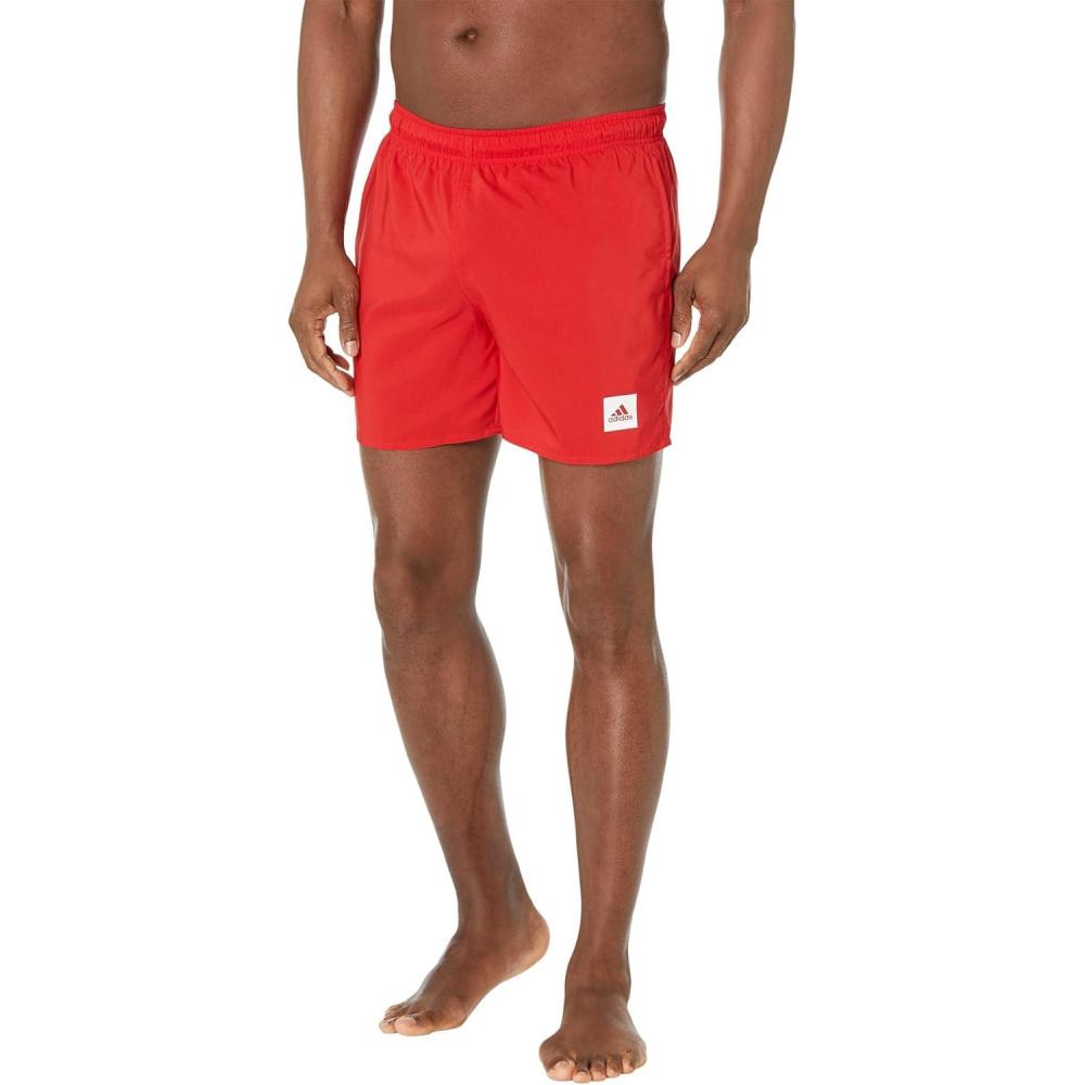 imageadidas Mens Standard Length Solid Swim ShortsBetter Scarlet