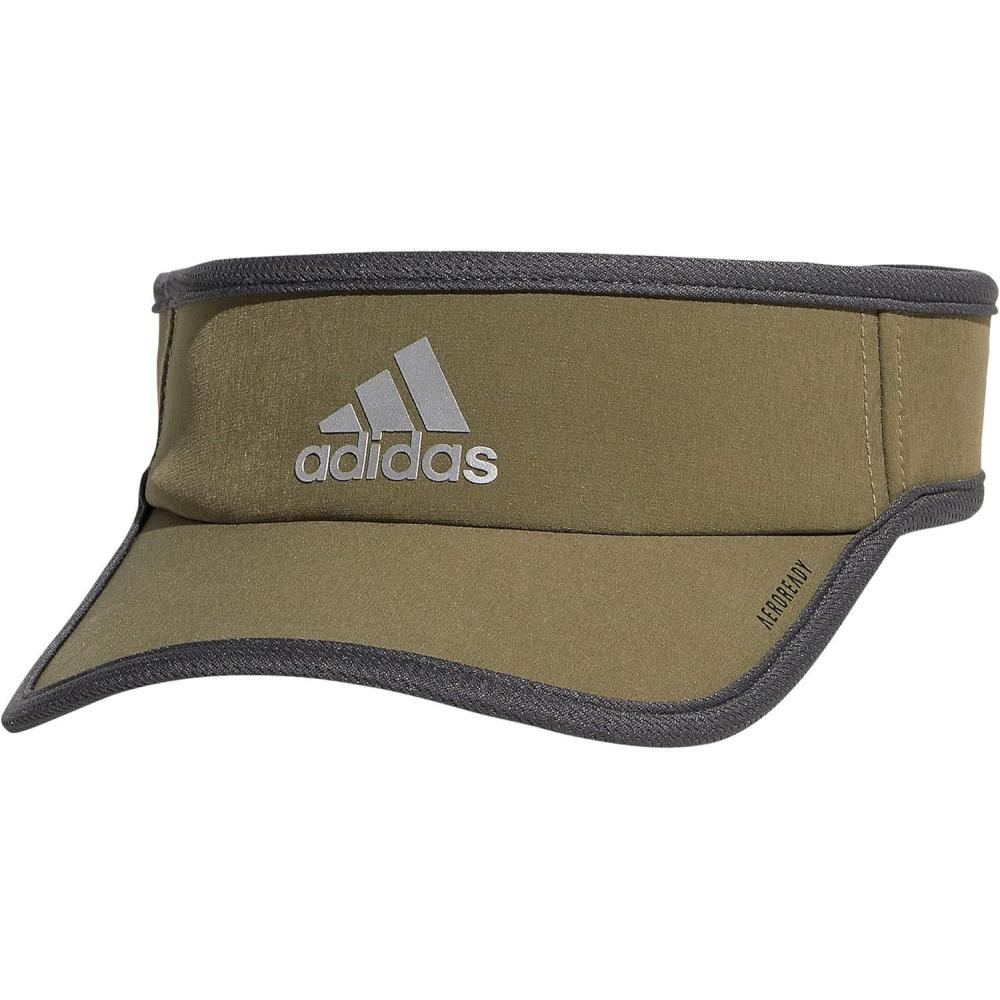 imageadidas Mens Superlite Adjustable Fit Sport Performance Visor20Olive Strata GreenGrey SixSilver Reflective