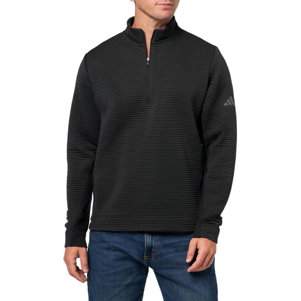 imageadidas Mens Ultimate365 DWR Textured QuarterZip PulloverBlack