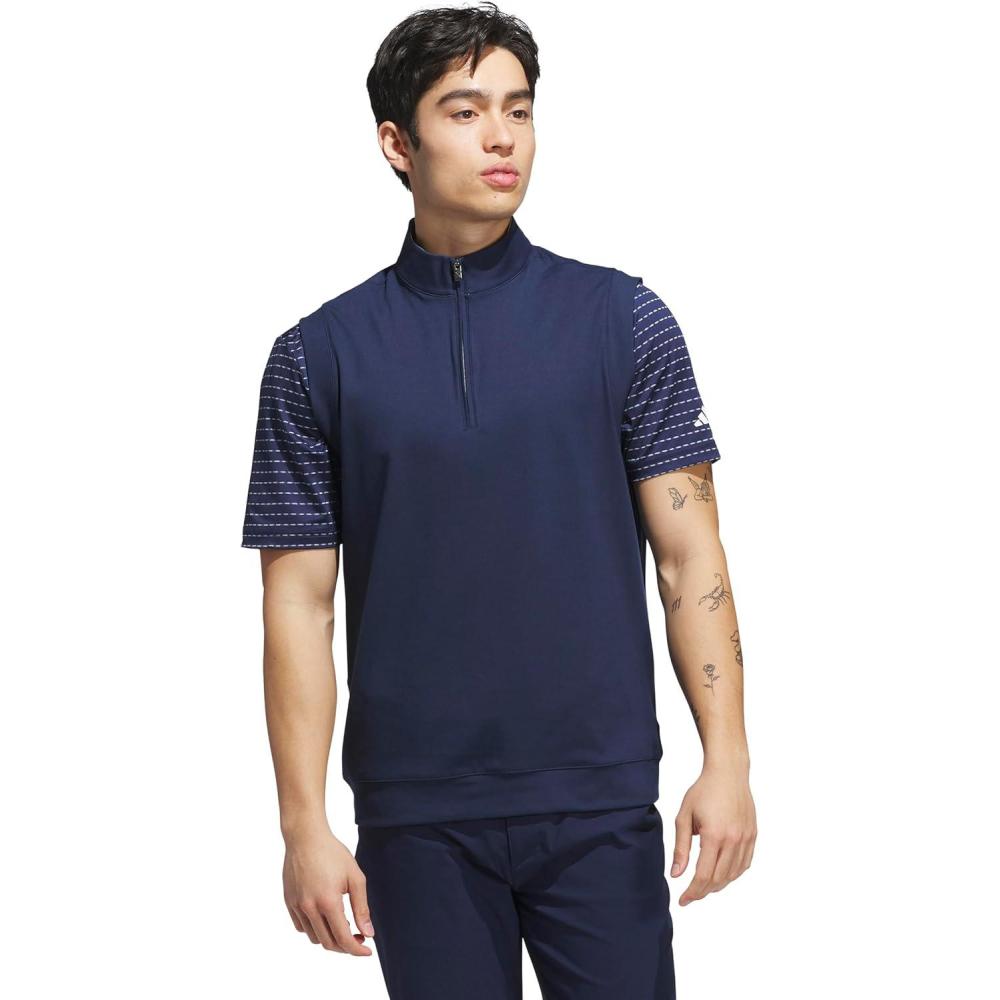 imageadidas Mens Ultimate365 Elevated QuarterZip VestCollegiate Navy