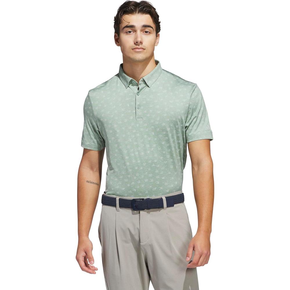 imageadidas Mens Ultimate365 Novelty Polo ShirtSilver Green 23