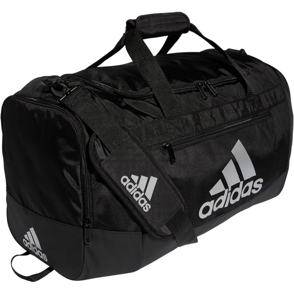 imageadidas Unisex Adult Defender 40 Gym Duffel Bag for Men and WomenBlackSilver Metallic