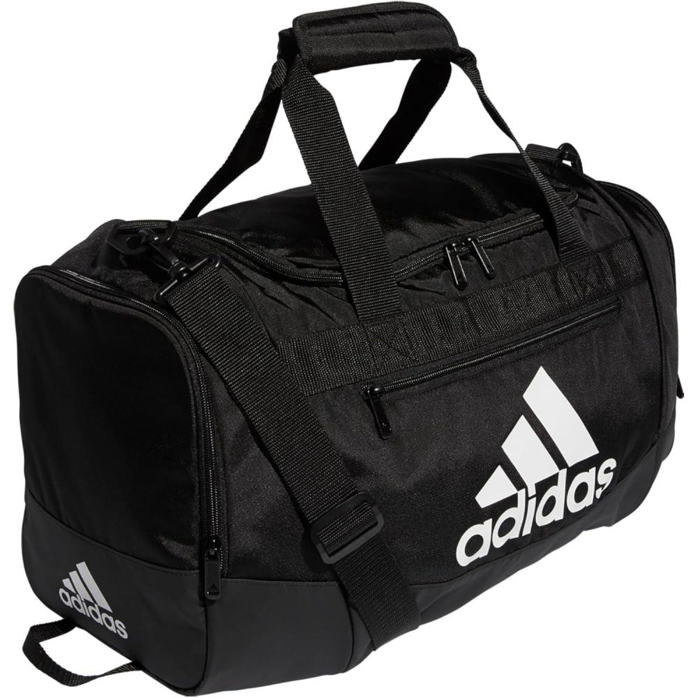 imageadidas Unisex Adult Defender 40 Gym Duffel Bag for Men and WomenBlackWhite
