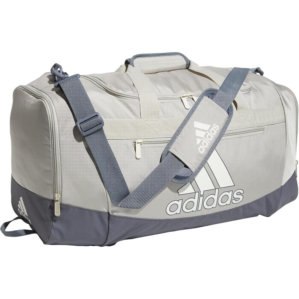 imageadidas Unisex Adult Defender 40 Gym Duffel Bag for Men and WomenPutty GreyOff WhiteOnix Grey