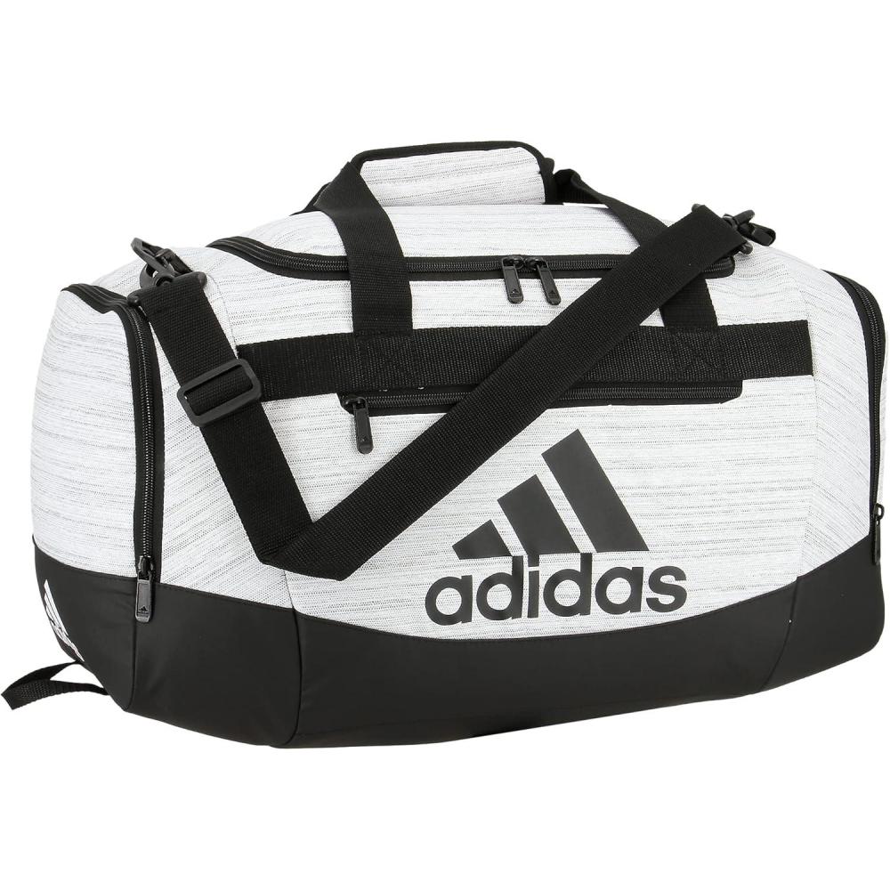 imageadidas Unisex Adult Defender 40 Gym Duffel Bag for Men and WomenTwo Tone WhiteBlack
