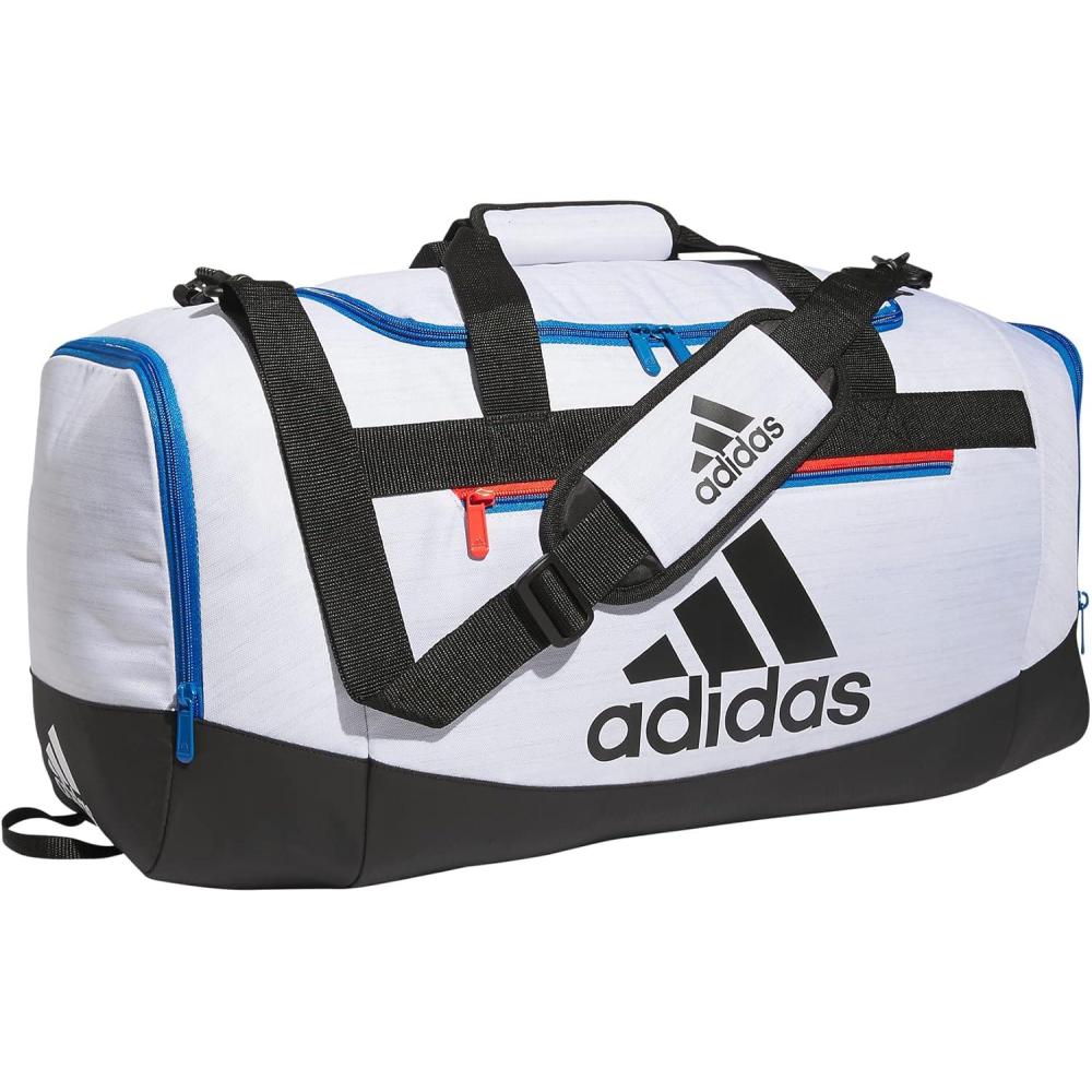 imageadidas Unisex Adult Defender 40 Gym Duffel Bag for Men and WomenTwo Tone WhiteClear OnixBright Royal BlueBlack
