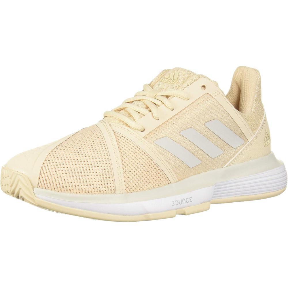 imageadidas Womens Courtjam Bounce Tennis ShoeLinenGreyWhite