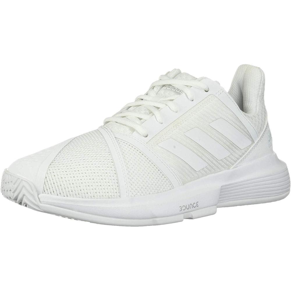 imageadidas Womens Courtjam Bounce Tennis ShoeWhiteWhiteMatte Silver