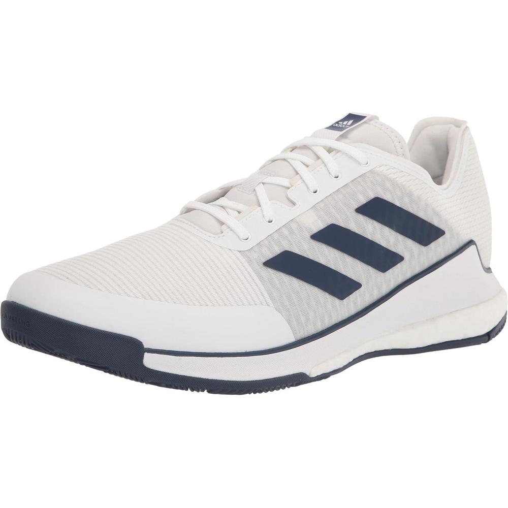 imageadidas Womens Crazyflight Mid ShoesWhiteTeam Navy BlueTeam Navy Blue