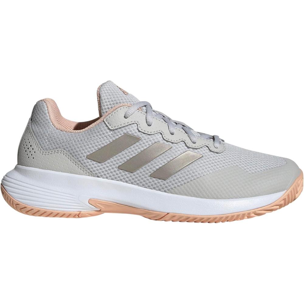 imageadidas Womens Gamecourt 2 WSneakerGreyCyber MetallicPowder Coral