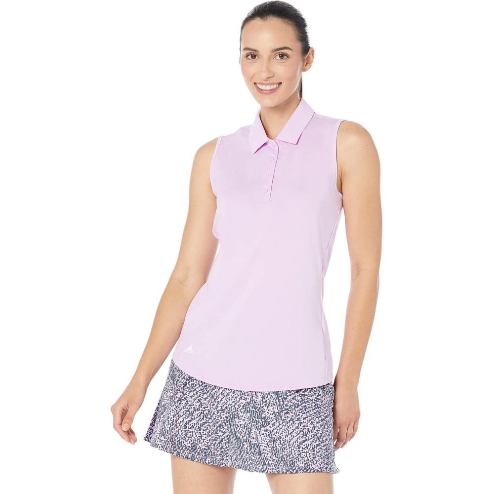 imageadidas Womens Ultimate365 Solid Sleeveless Golf Polo ShirtBliss Lilac