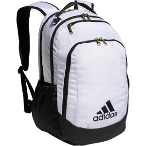 adidas Defender Sports Backpack with Shoe Compartment, Soccer Bag, Black/Black, One Size(White/Black/Gold Metallic)