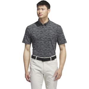 adidas Men’s Go-To Printed Golf Polo Shirt(Black)