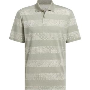 adidas Men’s Go-To Printed Golf Polo Shirt(Silver Pebble Melange)