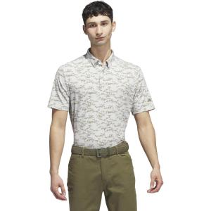 adidas Men’s Go-To Printed Golf Polo Shirt(White)