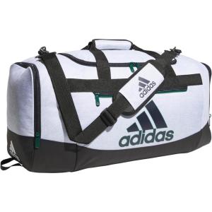 adidas Unisex Adult Defender 4.0 Gym Duffel Bag for Men and Women(Jersey White/Legend Ink Blue/Black)