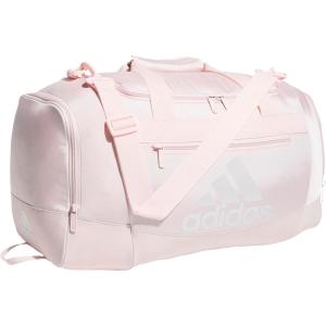 adidas Unisex Adult Defender 4.0 Gym Duffel Bag for Men and Women(Sandy Pink/White)