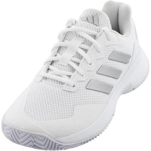 adidas Womens Gamecourt 2 WSneaker(White/Silver Metallic/White)