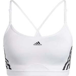 adidas Women’s Training Light Support 3 Stripe Bra(Black White)