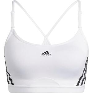 adidas Women’s Training Light Support 3 Stripe Bra(White/Black)