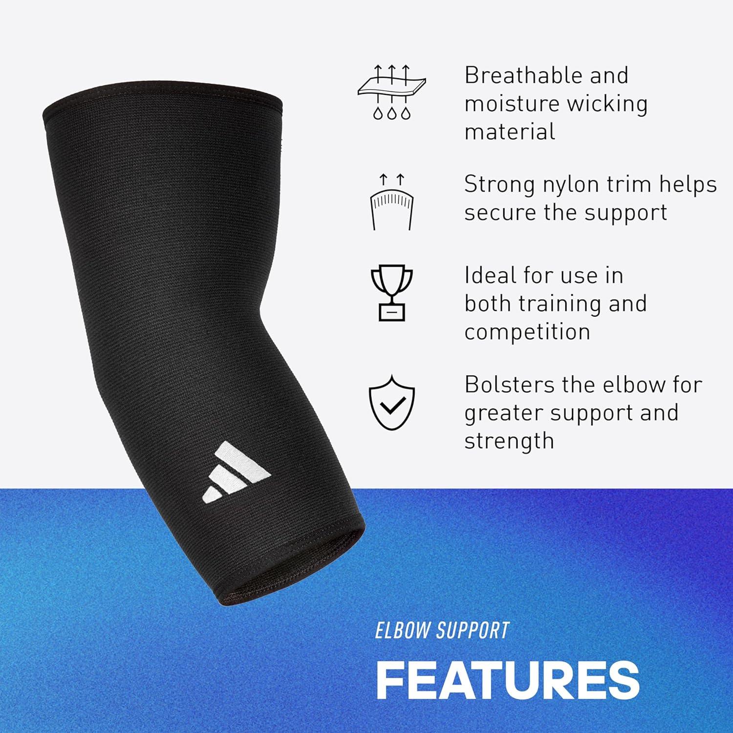 imageadidas Elbow Support Sleeve Seamless and Smooth Elbow Support for Training Competitions and General Fitness Ergonomic Design Nylon Trim Durable ampamp Breathable Black Red Logo Largeadidas Elbow Support