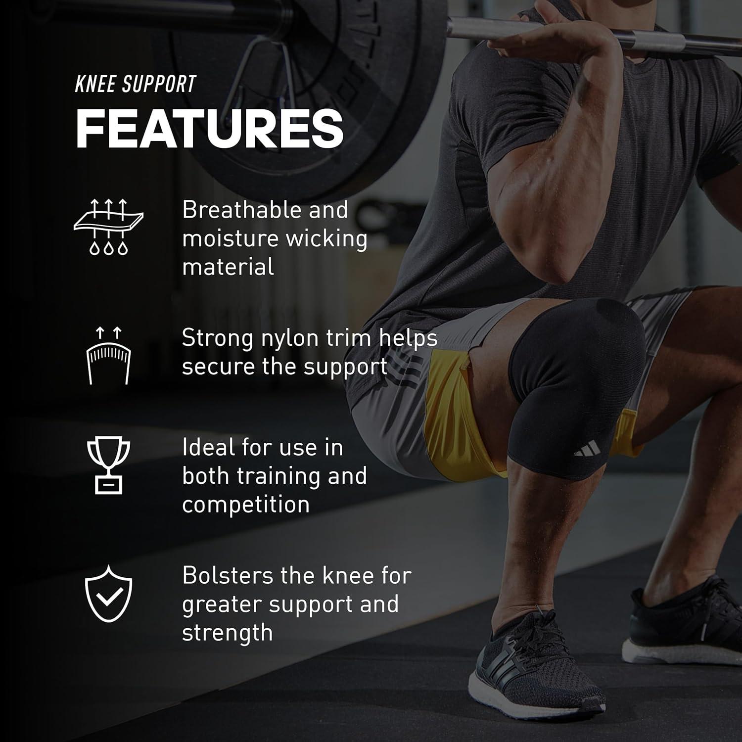 imageadidas Elbow Support Sleeve Seamless and Smooth Elbow Support for Training Competitions and General Fitness Ergonomic Design Nylon Trim Durable ampamp Breathable Black Red Logo Largeadidas Knee Support