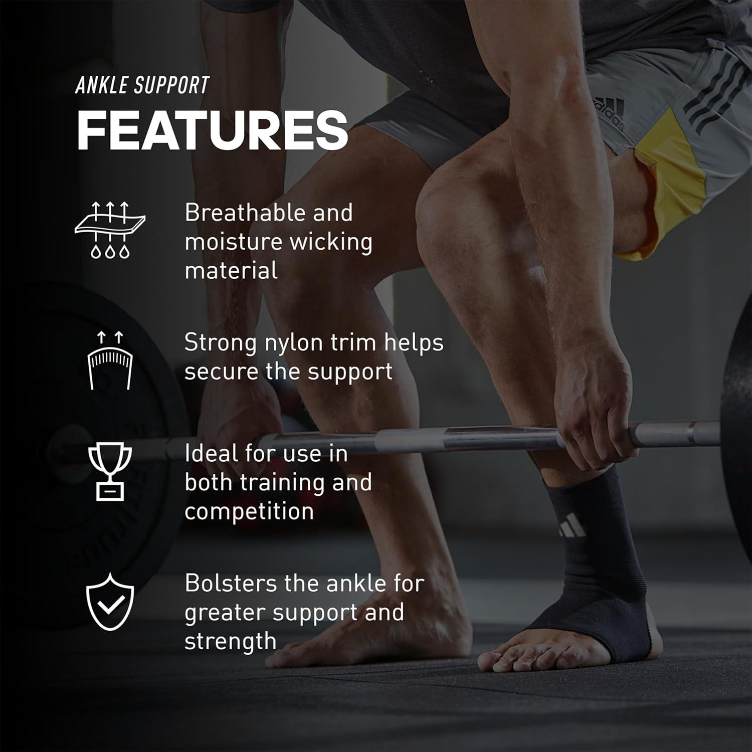 imageadidas Elbow Support Sleeve Seamless and Smooth Elbow Support for Training Competitions and General Fitness Ergonomic Design Nylon Trim Durable ampamp Breathable Black Red Logo Largeadidas Ankle Support