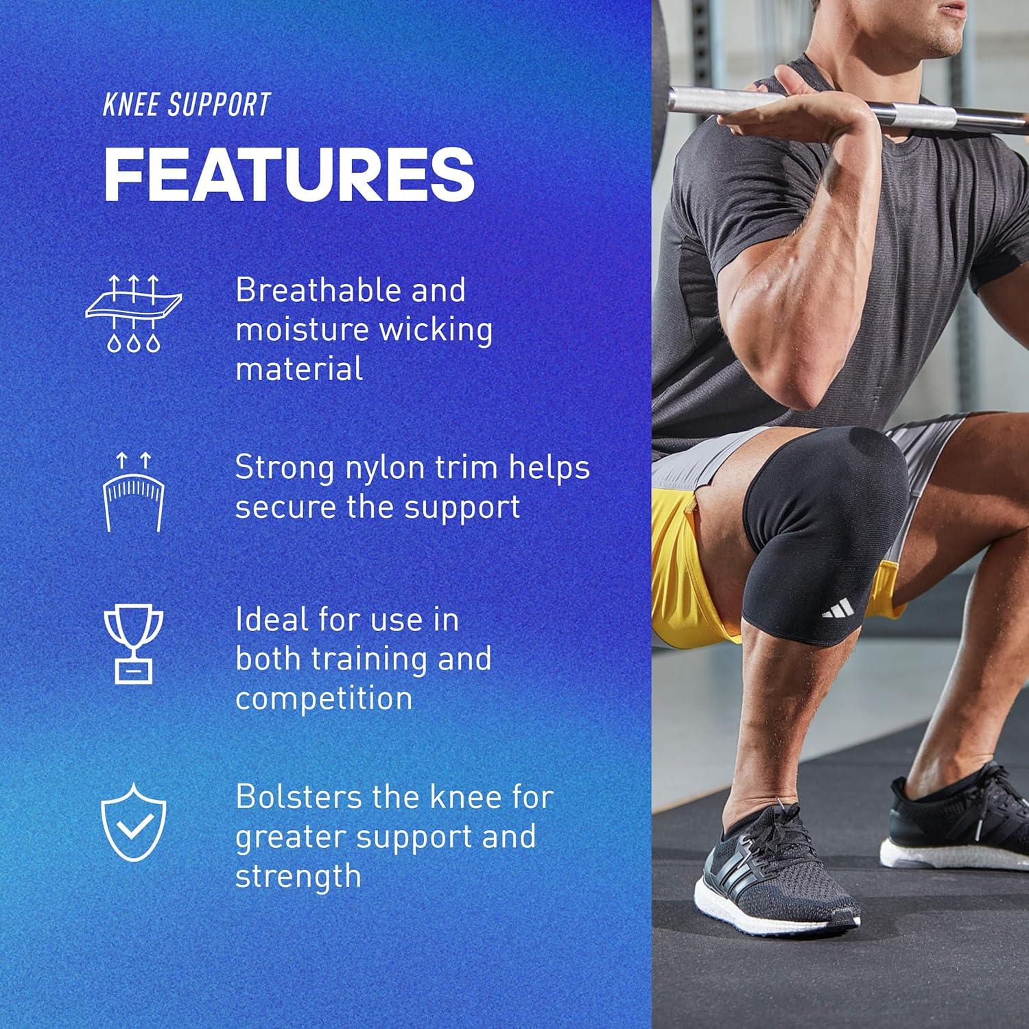 imageadidas Elbow Support Sleeve Seamless and Smooth Elbow Support for Training Competitions and General Fitness Ergonomic Design Nylon Trim Durable ampamp Breathable Black Red Logo Largeadidas Knee Support