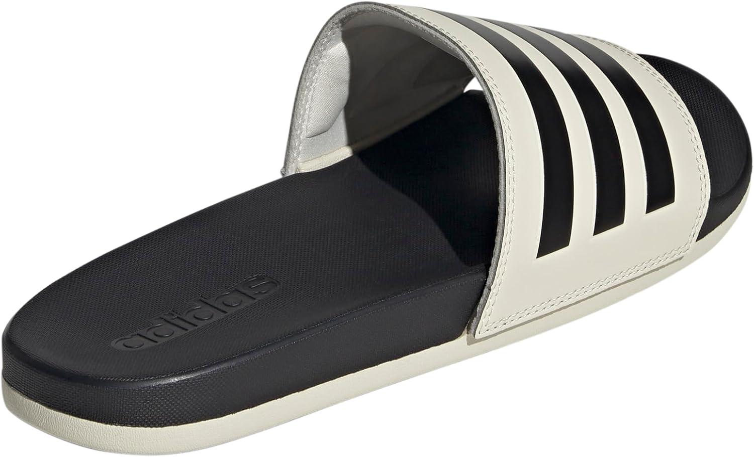 imageadidas Mens Adilette Comfort Slide Casual Sandals Casual WhiteAluminaBlackBlack