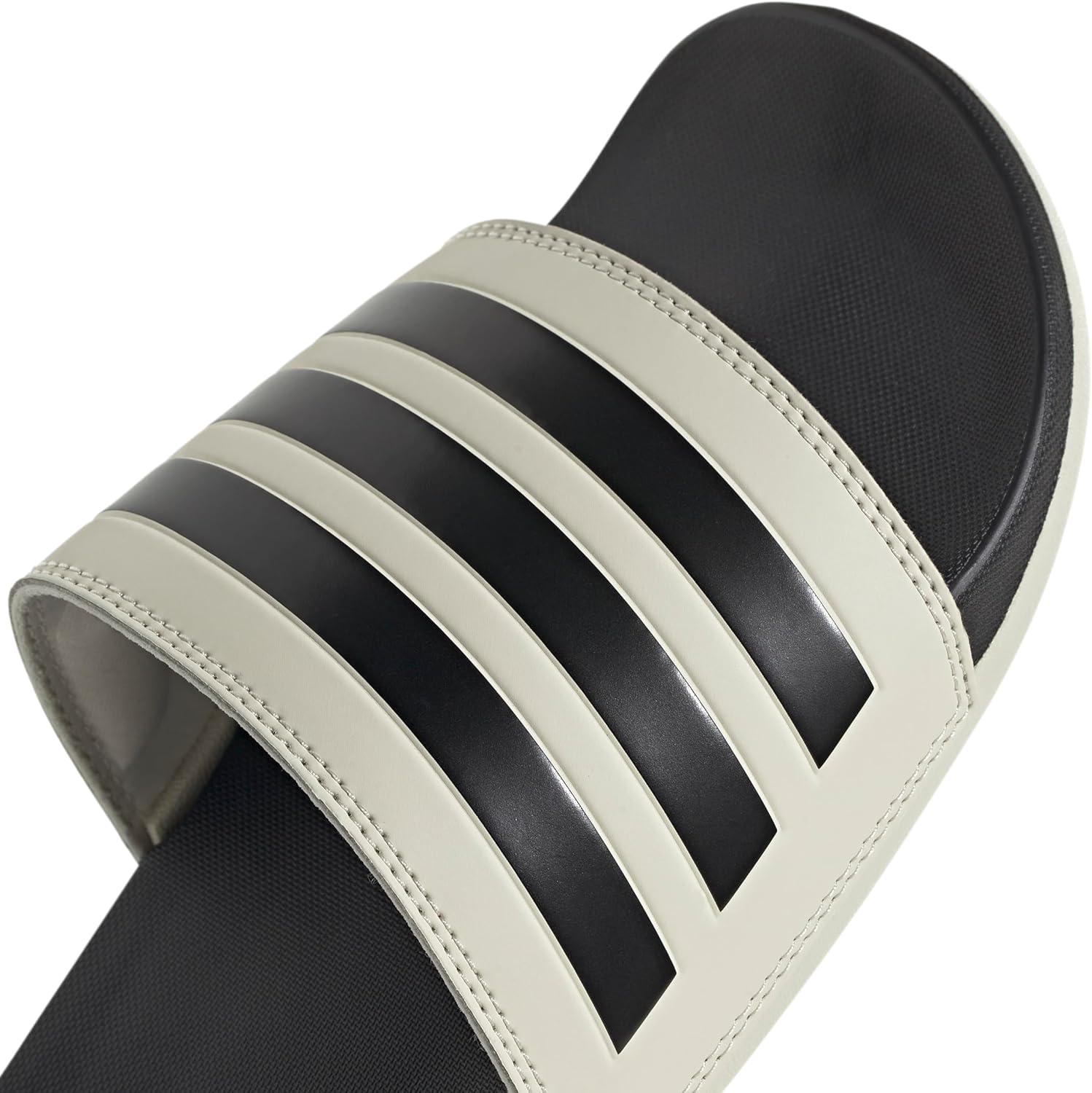 imageadidas Mens Adilette Comfort Slide Casual Sandals Casual WhiteAluminaBlackBlack