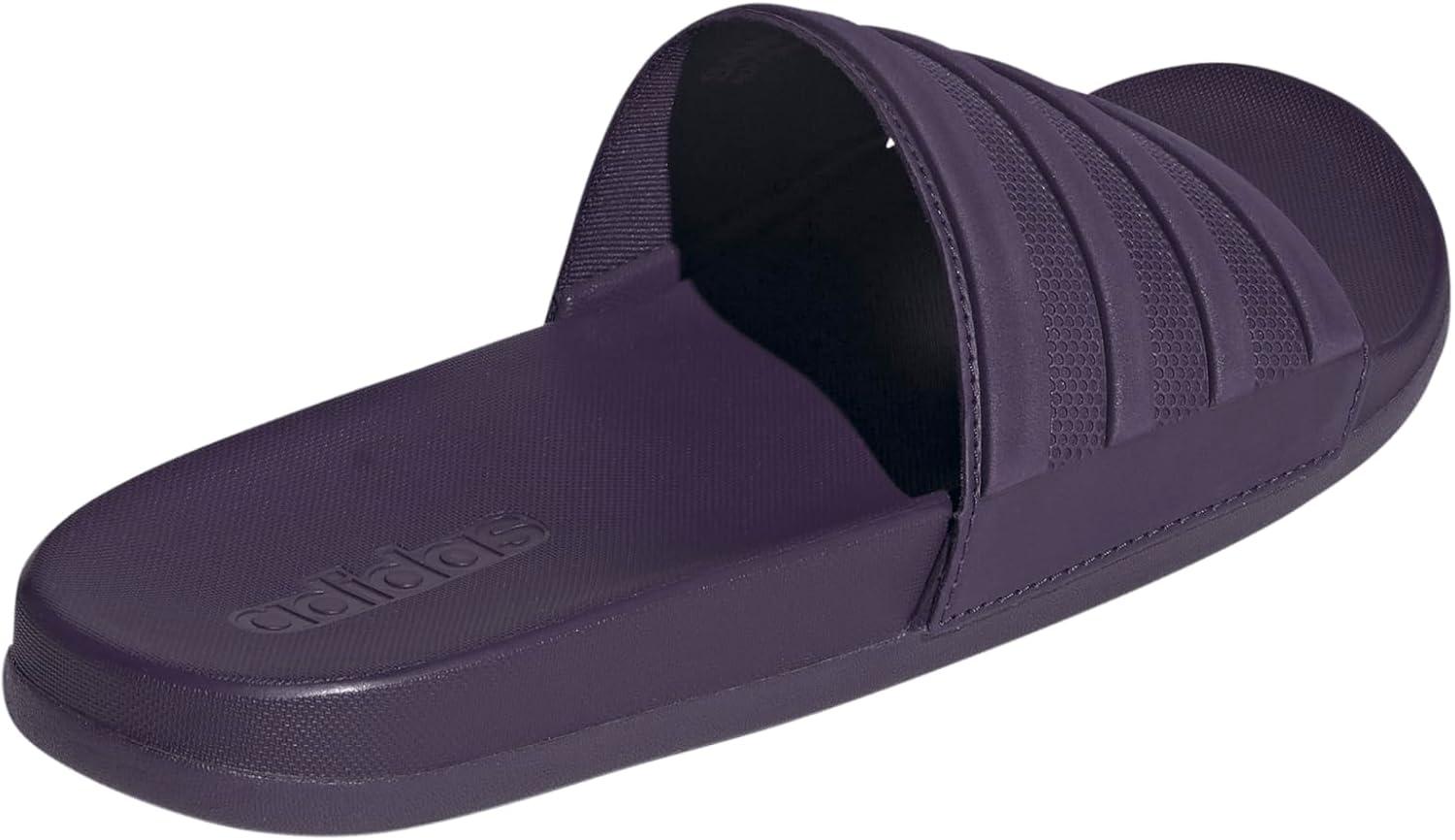 imageadidas Mens Adilette Comfort Slide Casual Sandals Casual WhiteAurora PlumAurora PlumAurora Plum