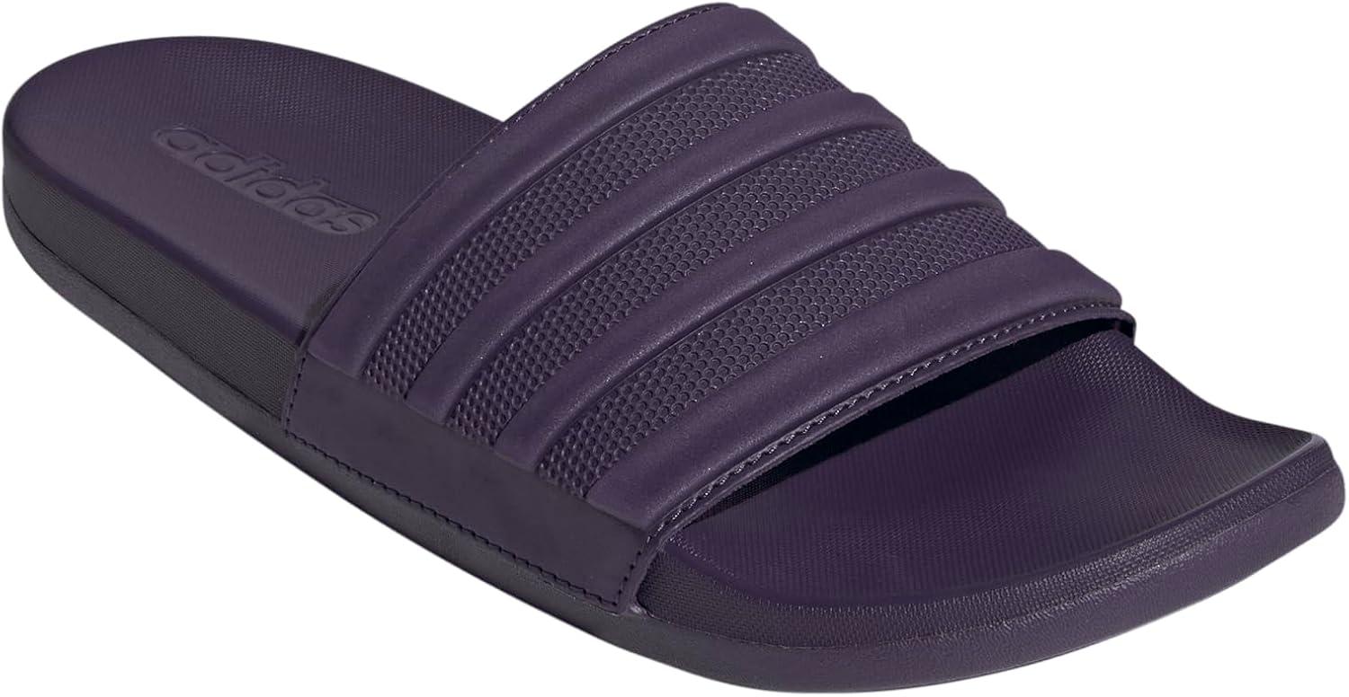 imageadidas Mens Adilette Comfort Slide Casual Sandals Casual WhiteAurora PlumAurora PlumAurora Plum