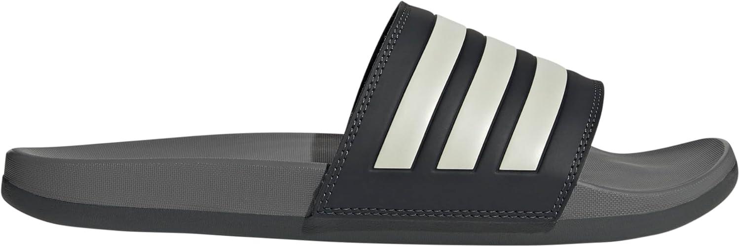 imageadidas Mens Adilette Comfort Slide Casual Sandals Casual WhiteCarbonOrbit GreyGrey
