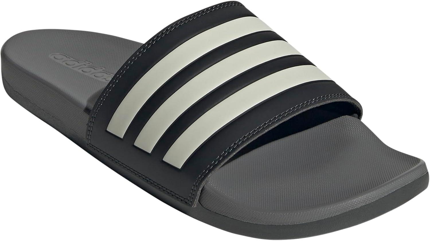 imageadidas Mens Adilette Comfort Slide Casual Sandals Casual WhiteCarbonOrbit GreyGrey
