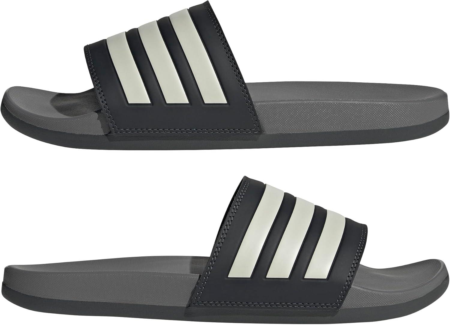 imageadidas Mens Adilette Comfort Slide Casual Sandals Casual WhiteCarbonOrbit GreyGrey