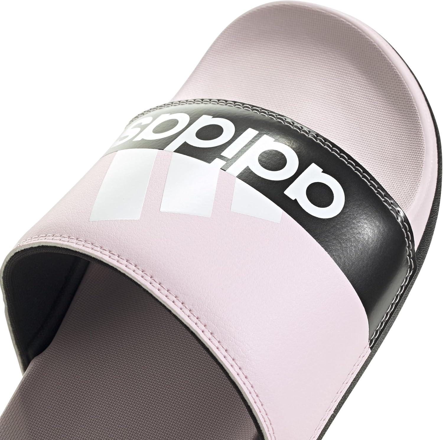 imageadidas Mens Adilette Comfort Slide Casual Sandals Casual WhiteClear PinkWhiteCore Black