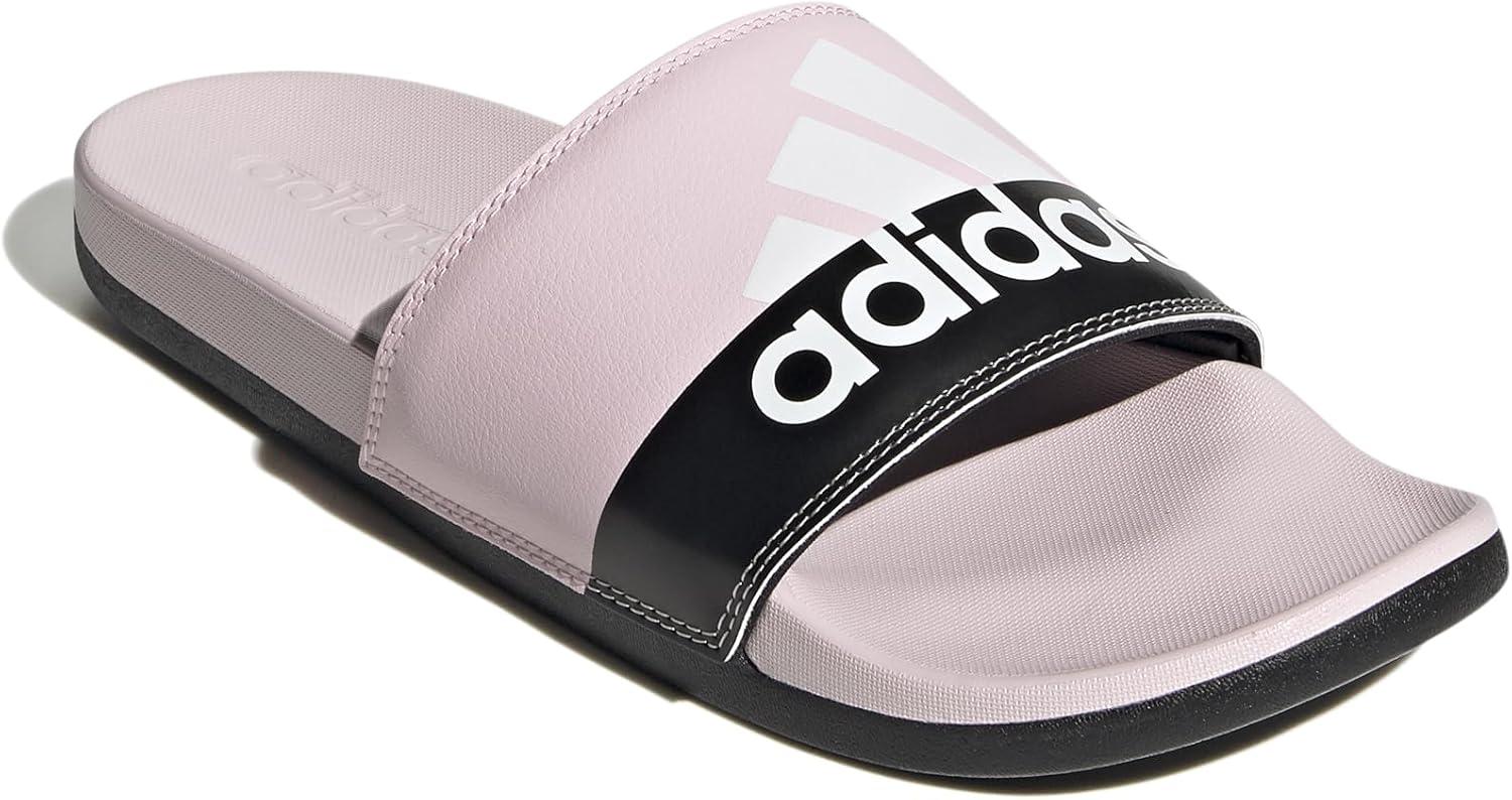 imageadidas Mens Adilette Comfort Slide Casual Sandals Casual WhiteClear PinkWhiteCore Black