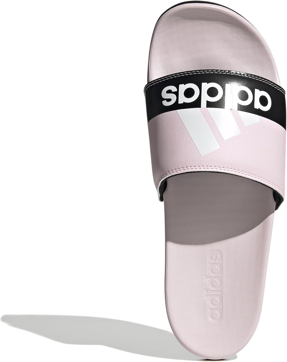 imageadidas Mens Adilette Comfort Slide Casual Sandals Casual WhiteClear PinkWhiteCore Black