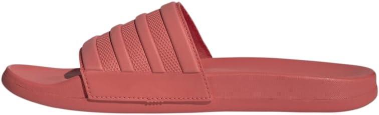 imageadidas Mens Adilette Comfort Slide Casual Sandals Casual WhitePreloved ScarletPreloved ScarletPreloved Scarlet