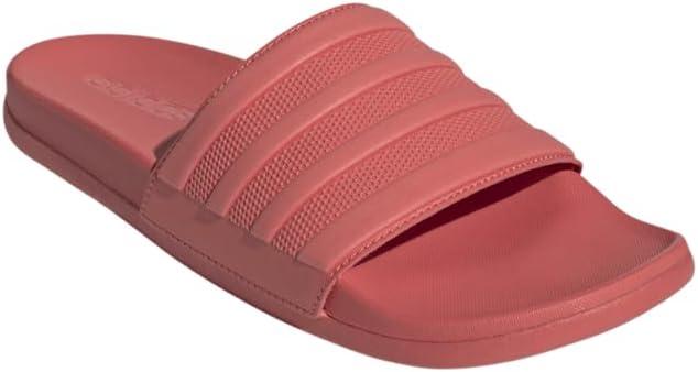 imageadidas Mens Adilette Comfort Slide Casual Sandals Casual WhitePreloved ScarletPreloved ScarletPreloved Scarlet